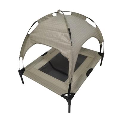 China Removable Cover Metal Stainless Steel Frame Lower Prices Outdoor Waterproof Portable Folding High Dog Bed With Canopy for sale