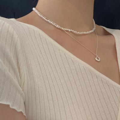 China Romantic 925 Sterling Silver Freshwater Pearl Necklace Chain For Women for sale