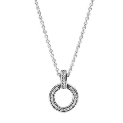 China Wholesale Women Simple Zircon Jewelry Necklaces S925 Fashion CLASSIC Chain Silver Plated Pendant Necklace for sale