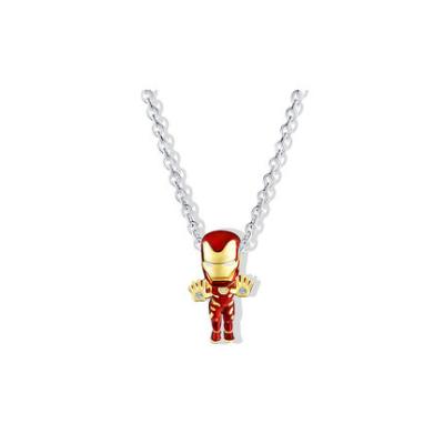 China New Europe and America chain necklaces silver plated men's wholesale gift jewelry fashion women's unisex Iron Man necklace for sale