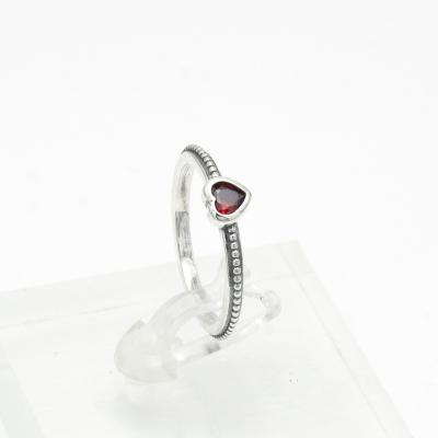 China Custom Women's Heart Ring Hot Sale Silver Plated Women Jewelry Red Mother Gift CLASSIC Zircon OEM for sale