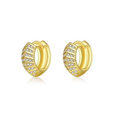 China Women's Retro 18k Gold Hoop Earrings High Quality Diamond Wholesale Romantic Full Jewelry for sale