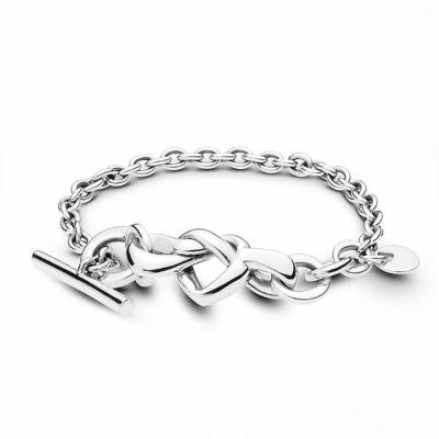 China FASHIONABLE High Quality Intertwined Bracelet S925 Ladies Silver Plated Ladies Bracelet Fashion Jewelry Couples Gift Female for sale