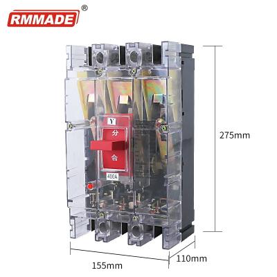 China air main switch see through DZ20Y-400/3300 400A 3P molded case circuit breaker air switch overload protector OEM ODM RMM1 for sale