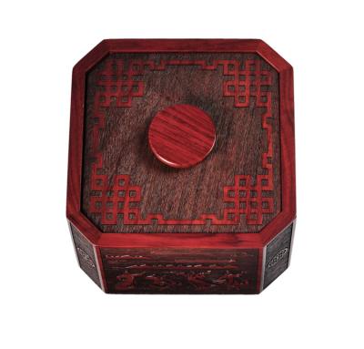 China 2022 New Design Customized Small Simple Style Antique Luxury Red Wooden Coin Boxes for sale