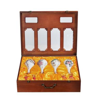 China Recyclable Portable Exquisite Hollow Carving Performance Luxury Custom Wooden Wine Box for sale