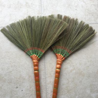 China Chinese home used broom straw grass from Burma palm ekel plant material with rope for sale