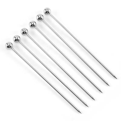 China Sustainable Wholesale 18/8 Stainless Steel Bar Tools Drink Stir Sticks Fruit Sticks Cocktail Picks for sale