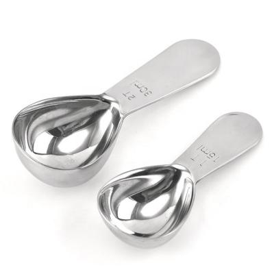 China With Tray Custom 1 Tbsp 15ML/2 Tbsp 30ML Mini Scale 304 Stainless Steel Coffee Measuring Scoops For Tea Sugar Ground Coffee for sale