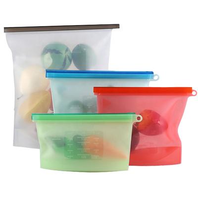 China 500ml 1000ml 1500ml 2000ml BPA Leak Proof Free Fresh Vacuum Reusable Silicone Food Storage Bags for sale