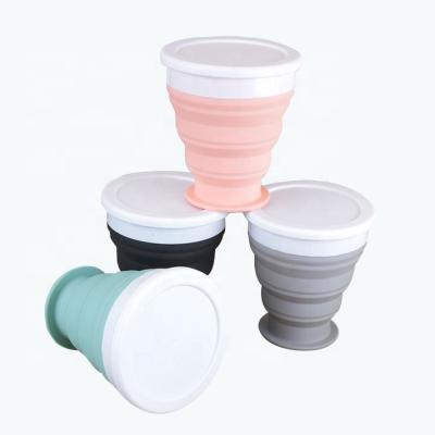 China Wholesale Sustainable Portable Travel Silicone Eco Friendly Reusable Collapsible Coffee Cup BPA Free Set With Lid for sale