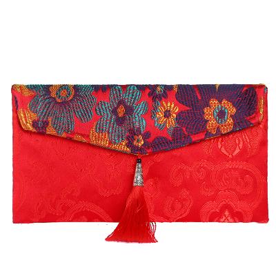 China Wholesale Recyclable Silk Jewelry Gift Bag Silk Brocade Vintage Style Vintage Chinese New Year Red Envelope for sale