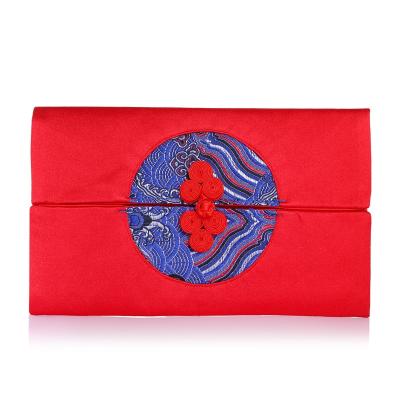 China Custom Wholesale Recyclable Cash Red Chinese Vintage New Year Logo Silk Gift Wrap for sale