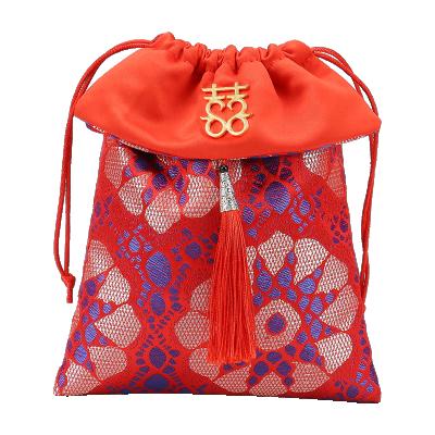 China Mini Vintage Style Satin Silk Recyclable Wholesale Custom Small Jewelry Christmas Wedding Party Candy Gift Chocolate Drawstring Bags for sale