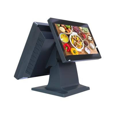 Cina Hotels/restaurant/retail store ect BVS SW1502 POS PC dual 15 inch screen touch screen china pos system for Windows system in vendita