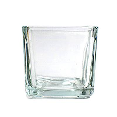 China Wholesale Decoration Clear Cube Square Candle Jar Glass Container With Lids Bulk Private Label For Scented Soy Wax Candle Making for sale