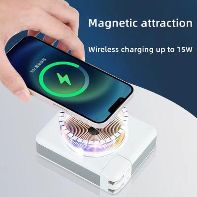 China AC Fast Charging LED Screen Palladium Charging Support Charger Power Bank Battery External Wireless Magnetic Quick Charger Portable Quick Charge for sale