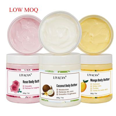 China Wholesale Natural Organic Skin Care Rose Cream Private Label Skin Revitalizer Mango Lotion Moisturizer Whitening Shea Body Butter Raw Whipped for sale