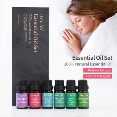 China Skin Revitalizer Oil Lemongrass Tea Tree Eucalyptus Peppermint Lavender Essential Oil 100% Pure Rose Therapeutic Aromatherapy Set for sale