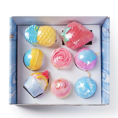 China Bath Soap Beauty and Personal-Care Vegan Cake Bathbombs Cleansing Great Gift Set Fruit Scented Shape Body Bath Bombs Set for Kids for sale