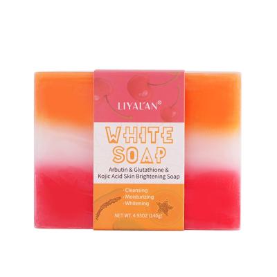 China 2021 New Arrivals Basic Cleansing Facial Body Cleansing Anti Acne Skin Whitening Papya Arbutin GHS Kojic Acid Bath Soap for sale