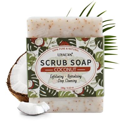 China Private Label OEM Basic Cleansing Facial Cleansing Skin Whitening Handmade Natural Coconut Oil Scrub to Foam Body Bath Soap for sale