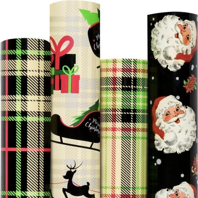 China Waterproof Customize Festive Designs Christmas Gift Wrapping Paper Roll for Packaging Gift Wrap for sale