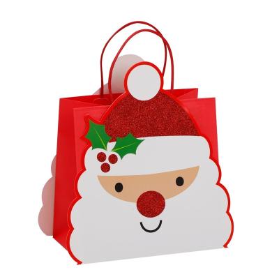 China Recyclable Cash Sale Cartoon Merry Christmas Santa Claus Bags for Gift Packing for Holiday for sale