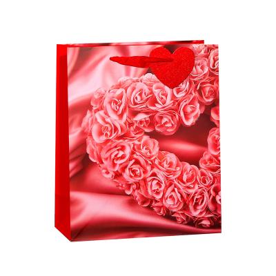 China Recyclable Ready to Ship Rose Red Heart Sweet Gift Bags Love Candy for Wedding Valentine's Day Bridal Marriage for sale