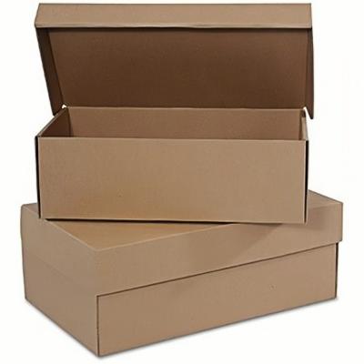 China Recycled Materials Brown Cardboard Gift Box with Lids Corrugated Paper Shoe Box for Packaging Mailing Small Business Wrapping for sale