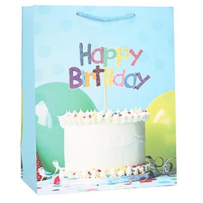 China Recyclable Birthday Gift Bag with Handle cartoon balloons cute paper gift bag for sale