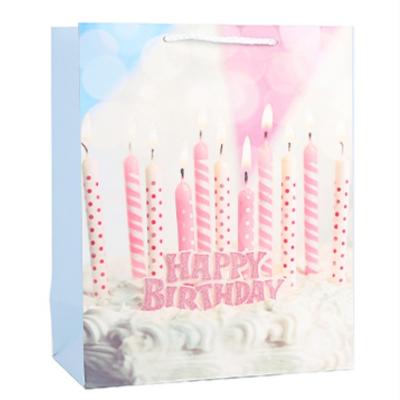 China Recyclable Pink shopping paper bag with logo paper gift bag party for birthday for sale