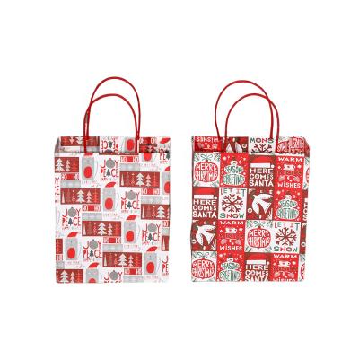 China Recycled Materials Custom cheap china wholesale kraft paper gift bags christmas paper gift bag for gift for sale