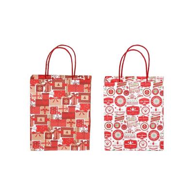 China Recyclable Kraft square bottom paper eco-friendly paper gift bags with handles custom paper gift bag for sale