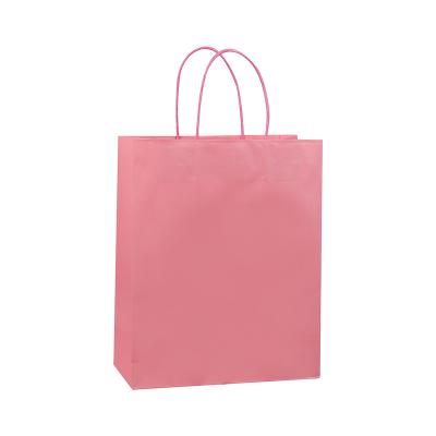 China Recycled Materials Packaging paper bag pink Christmas paper gift bag cheap gift bag paper for sale