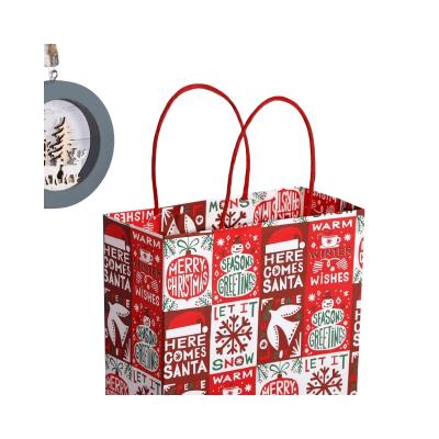 China Recyclable Christmas gift paper bag handle rope printed paper bags for sale