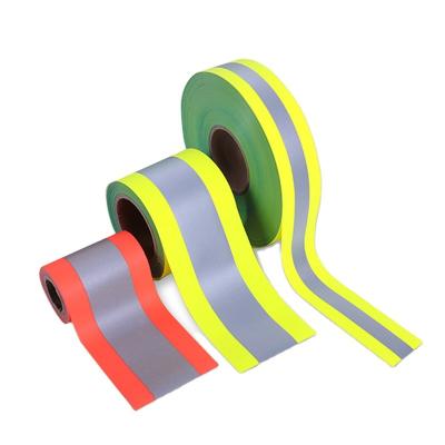 China Sew On HF 505 Factory Direct Sale Flame Retardant Yellow Silver Yellow Reflective Resistance Tape For Fireman for sale