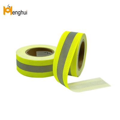 China 100% M-Aramid Fluorescent Yellow-Silver-Yellow Anti Flame Fabric Reflective Tape Safety Fluorescent Yellow-Silver-Yellow Tape for sale