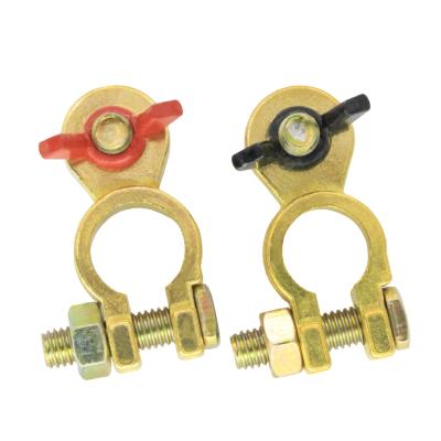 China Quick Disassembly Battery Terminal Connectors1 Pair Marine Grade Battery Terminal Brass Top Post For Car RV Boat Clip Brass Connector for sale