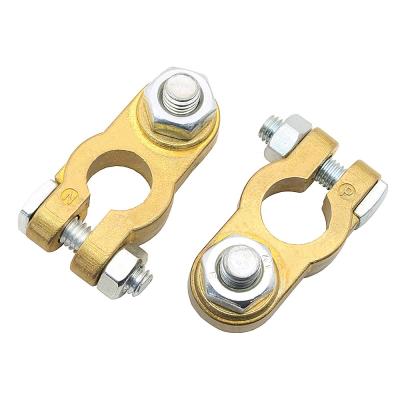 China Quick Disassembly Battery Terminal Connectors1 Pair Battery Terminal Assembly Pure Copper Car Battery Terminal Copper Clamp Clips Brass Connector for sale