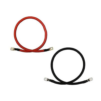 China Excellent A.W.G. 2 GA Resistor 12 Inch Copper tInverter DC Solar Battery Power Cable for sale