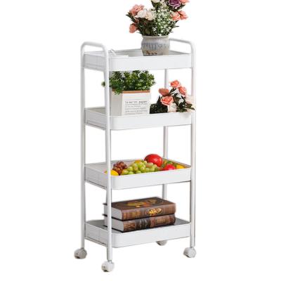 China KOREAN Metal Serving Mobile Rolling 4 Tier Multi Function Storage Cart with Lockable Wheels for Home Kitchen for sale