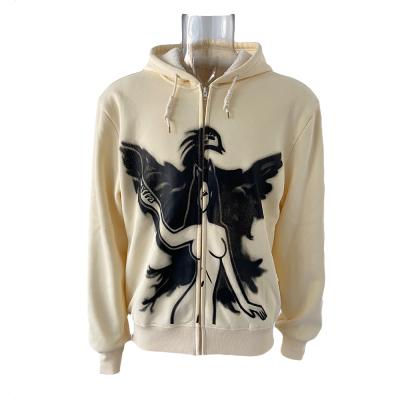 China High Quality Logo Printing Custom Men's Anti-Wrinkle Hoodie Zipper Hip Pop Streetwear Sweatshirt Men Casual Hoodies Sherpa Fleece Hooded Pullover for sale