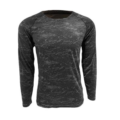 China Breathable Custom High Quality Digital Printing Breathable Men Workout Sporty Gym Wear Slim Fit Long Sleeve Sports Quick Dry T-Shirt for sale