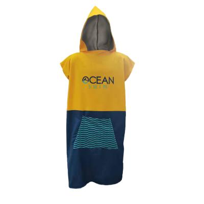 China Viable Custom Design Surf Poncho Absorbent Kids Quick Dry Adult Hooded Changing Beach Towel Robe for sale