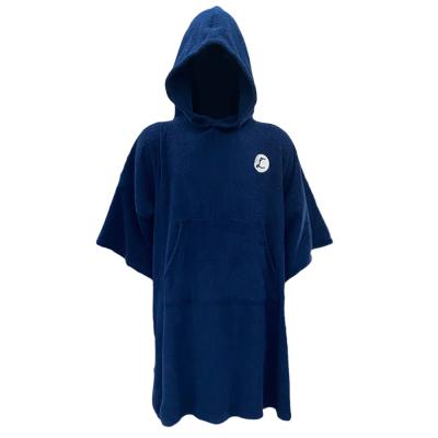 China Custom Viable Logo Adults Long Robe Bath Towel Poncho Kids Swimming Pool Change Hooded Beach Surf Poncho High Quality Cotton Heavyweight for sale