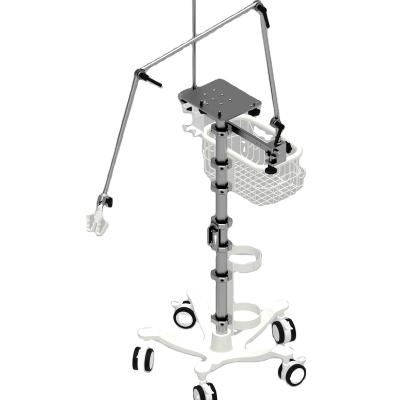 China Hospital Emergency Oxygen Cylinder Trolley Chinese Aluminum Fordable Medical Trolley For Lowenstein Device for sale