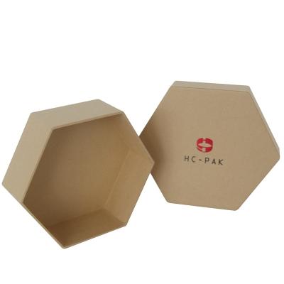 China Handmade Wholesale Custom Small Recycled Hexagon Kraft Paper Gift Paper Box Paper Packaging Box for sale