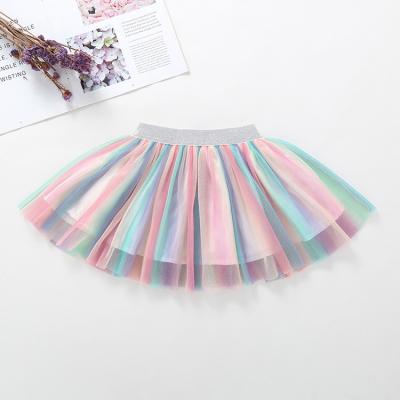 China 2019 New Design Hot Selling Fashion Tutu Rainbow Lovely QUICK DRY Children Little Kids Mini Short Skirt For Girl for sale