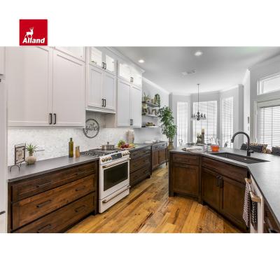 China Allandcabinet Classic American Style Standard Overlay Sideboard with Curved Island Cabinet and Face Framed Shaker Door Panel for sale